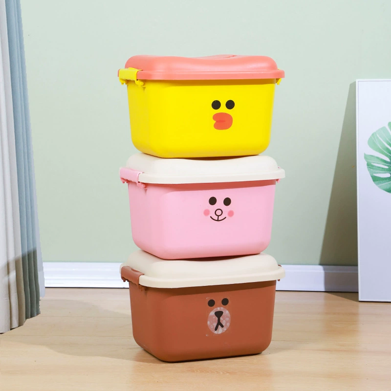 Детская мультипликационная крышка для хранения ведра утолщения Многофункциональная ручная бочка для хранения коробки для хранения коричневого медведя