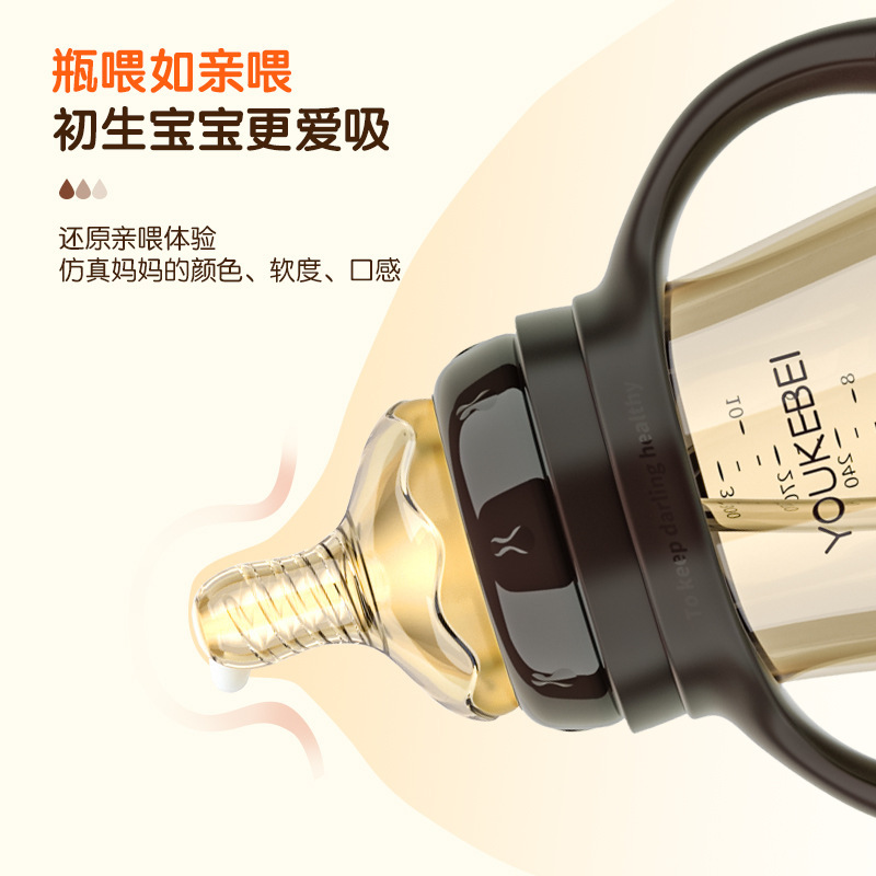Manufacturer Baby Bottle Breast Milk Straw Bottle Pp Wide Diameter Newborn Baby Handle Wholesale Baby Baby Bottle Imitation Belt