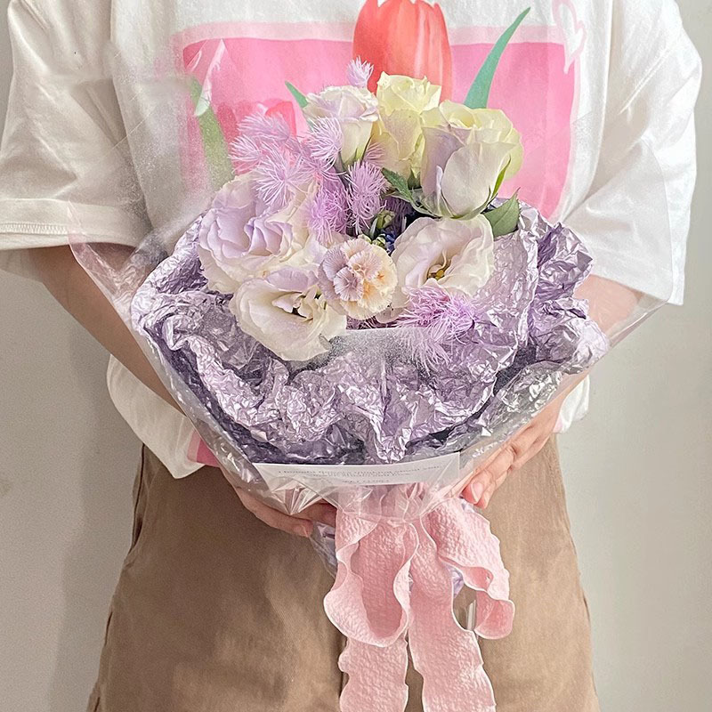 亿佳情人节新款锡箔纸彩色马卡龙色塑形纸鲜花花束外包装内衬纸