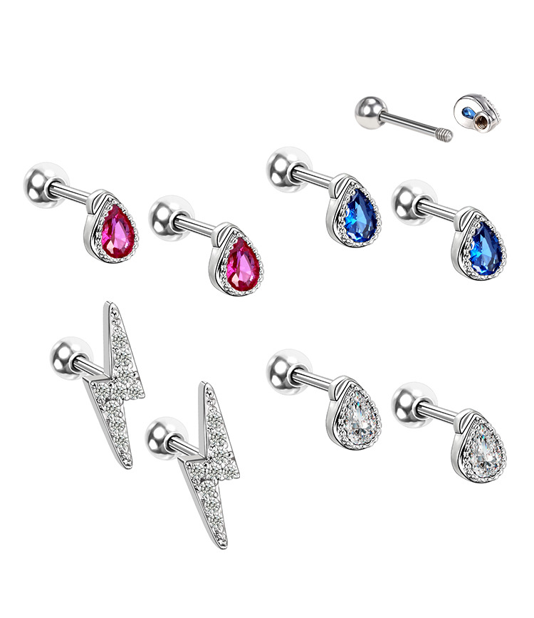 Pointed titanium steel lip stud product view