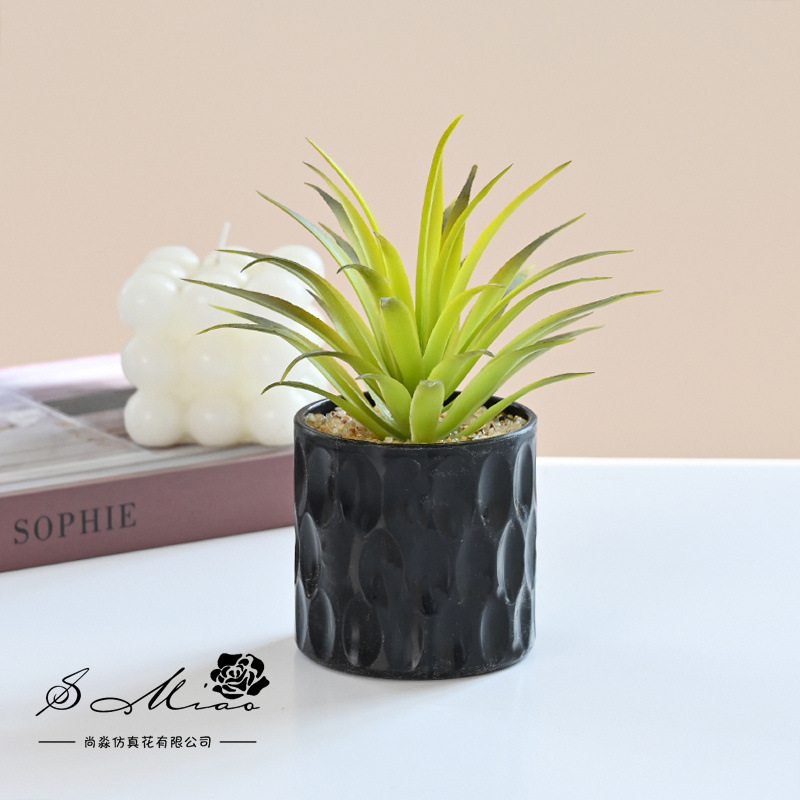 Flores falsas, bonsái pequeño suculento artificial, adornos interiores modernos y creativos, flores artificiales, plantas en macetas de una sola pieza image 24