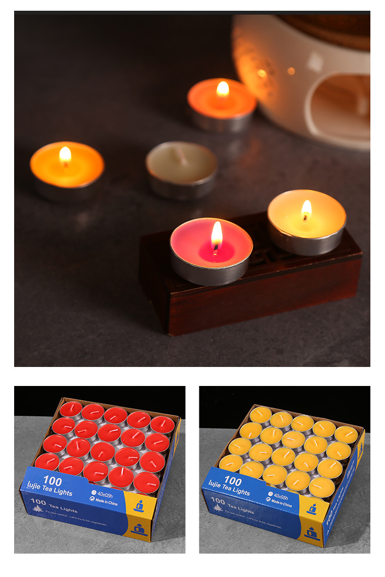 Smokeless Tealight Candles 4 Hour Burn Round White Wax for Tea Warming Aromatherapy and Ambiance 100 Pack quality and texture