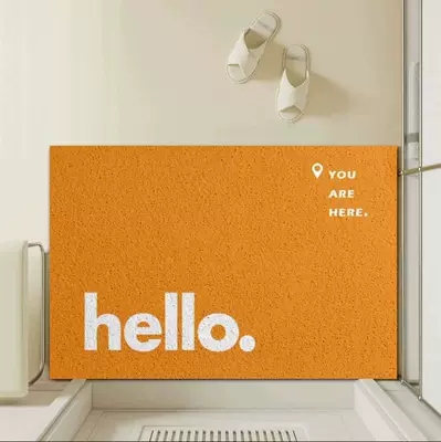 Entrance Door Mat Doorway Entrance Hall Dirt-Resistant Anti-Slip Dust Removal Creative Ins Silk Ring Carpet Floor Mat Foot Mat (Avtomobil döşəmə paspasları) - hello-orange-1-4060cm