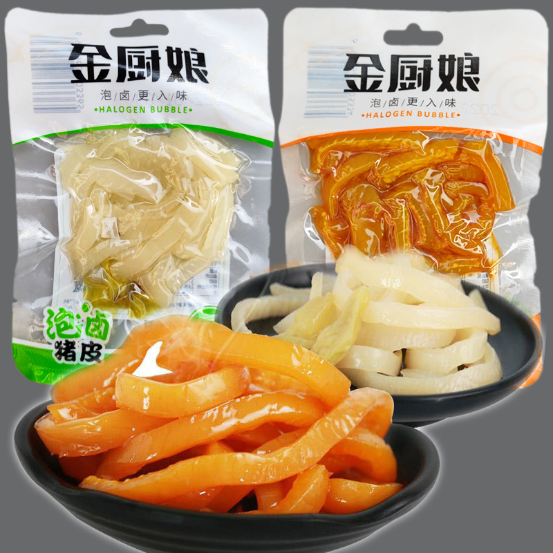 Golden Kitchen Maid pickled pork skin 28g vacuum packed ready-to-eat cooked snack casual food bulk wholesale