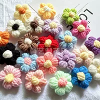Пятно ручной вязаный крючком слойки цветы шерстяные цветы DIY заколки ювелирные аксессуары корсажа сумка для одежды аксессуары цветы