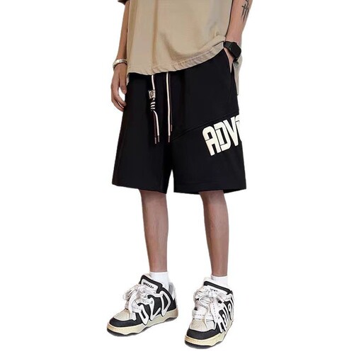 oversize high street printed casual shorts men's fashion brand sports American basketball 5 quarter pants summer thin style