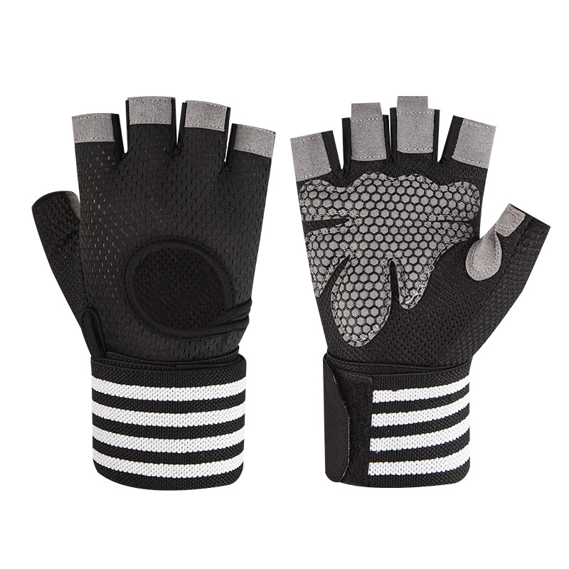 Fitness Half Finger Gloves Non-Slip Breathable Men Women Wrist Support Sports Weightlifting Barbell Outdoor Cycling Gym Training