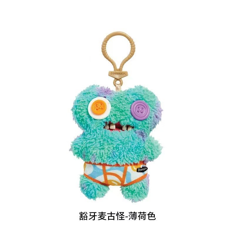 Colgante de llaves de dientes grandes genuinos, muñecas de monstruos de dientes, monstruos de dientes, monstruos feos y lindos, soporte de peluche extraño para una generación.