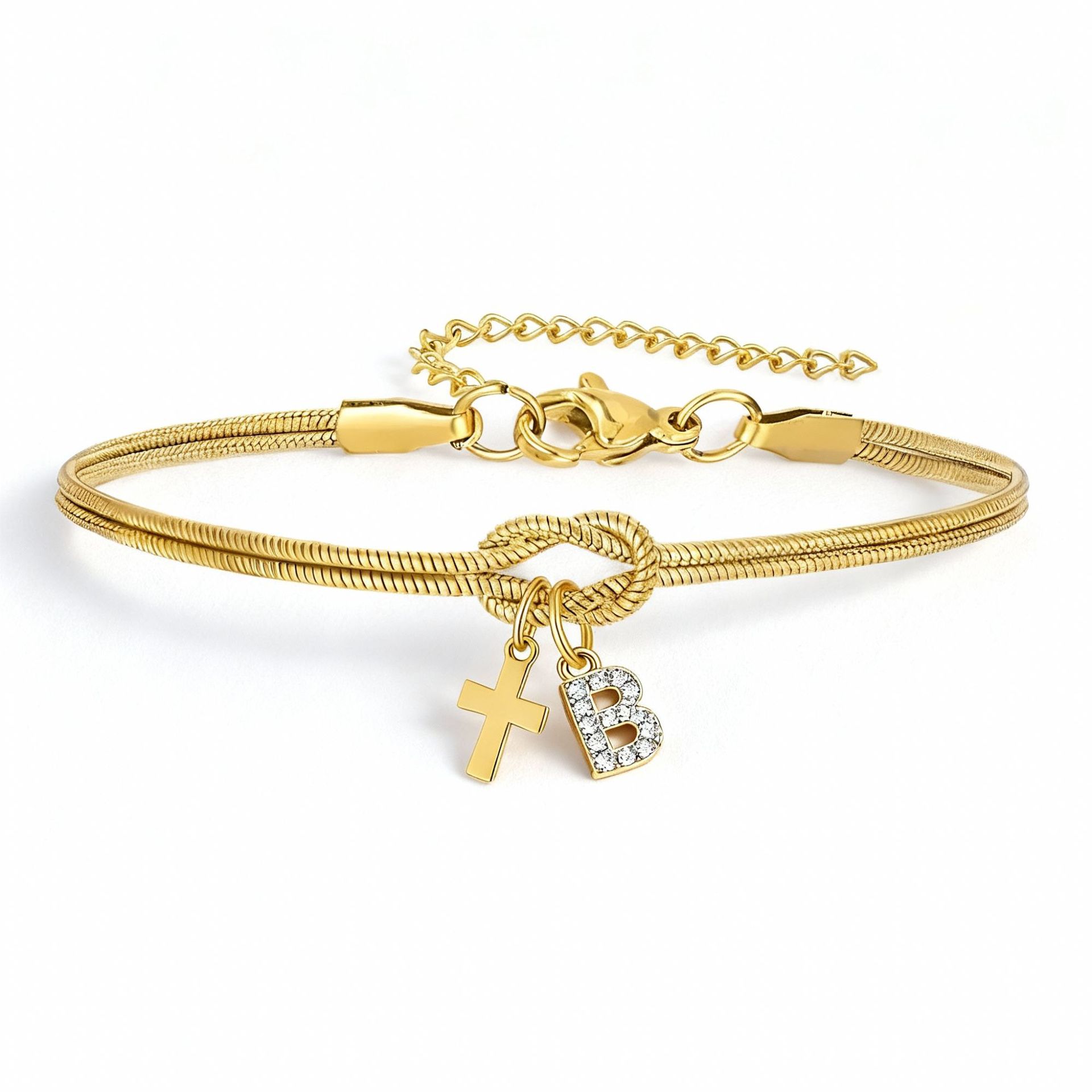 Concentric Knot Snake Bone Bracelet With Diamonds For Women_voghion.com