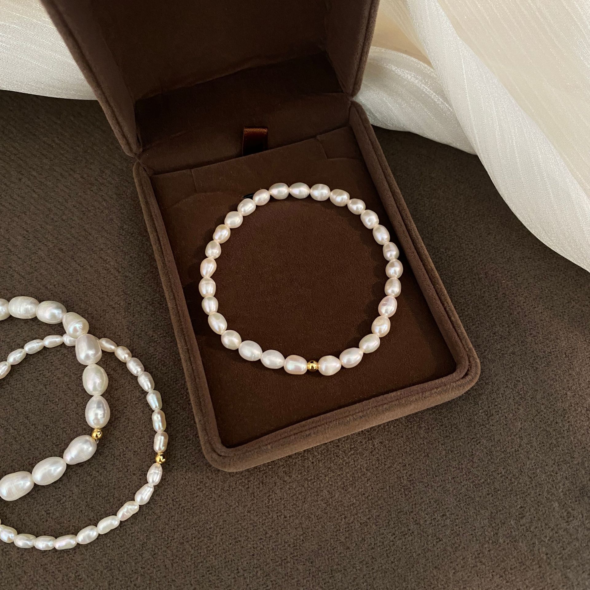 4mm 천연 진주 팔찌