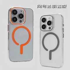 iPhone17ProMax携帯電話ケース、質問マーク磁気透明PCハードケース、Apple 14落下防止保護カバー16に適しています。