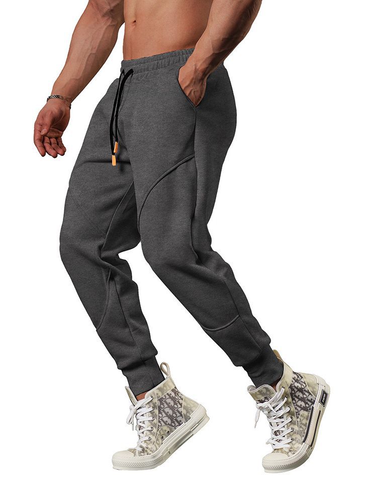 Pantalones deportivos casuales para hombre, estilo europeo y americano, con forro polar, largo nueve décimos, deportivos, para uso diario, al aire libre, nuevo estilo, en stock, 2023