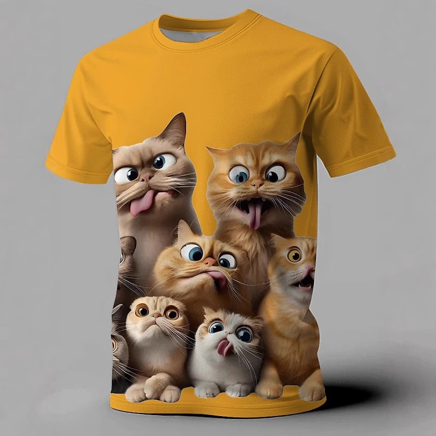 Camiseta de manga corta con cuello redondo suelto de todo fósforo de la calle de verano para hombres