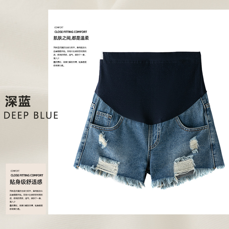 Pantalones cortos de mujer embarazada verano ropa exterior cintura baja Pantalones cortos de mezclilla de mujer embarazada verano nueva primavera suelta pantalones de mujer embarazada 0268