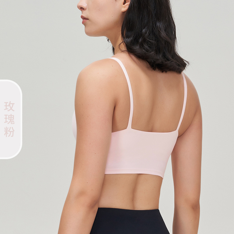 Ropa interior deportiva mujer de alta resistencia a prueba de golpes belleza espalda U-cuello yoga Sling Lycra running fitness yoga ropa interior
