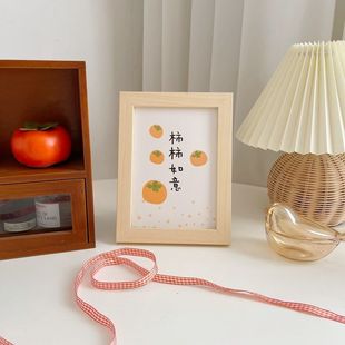 ins style wooden picture frame safe happy decoration bedroom 7-inch table photo frame photo card decorative painting photo frame