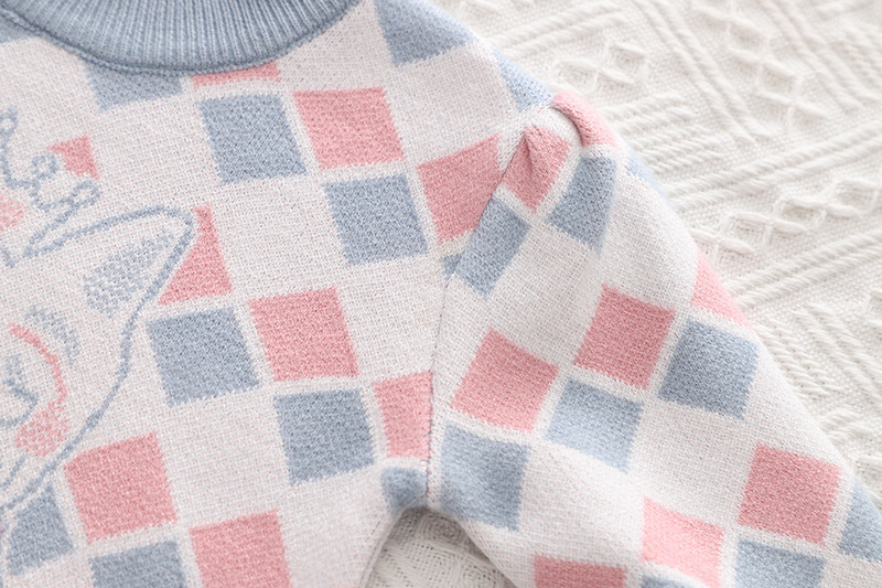 Children's Spring and Autumn New Cartoon Knitted Two piece Set Cardigan Girl Cute Tiger Head Sweater Skirt_voghion.com