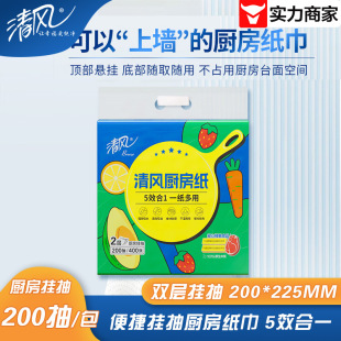 Qingfeng Kitchen Paper Hanging and Pumping Disposable Oil Absorbent Paper 2-Layer Kitchen Hanging and Pumping 200 Pumping/Pumping B80CGK