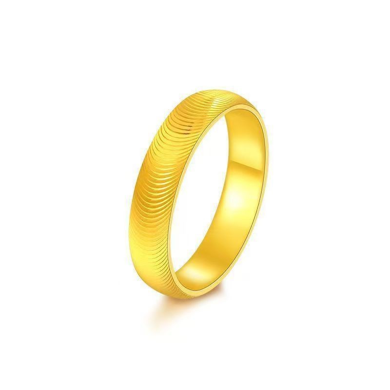 cnc cat's eye ring plain ring corrugated ring fashion light luxury simple solid closed golden couple ring gift