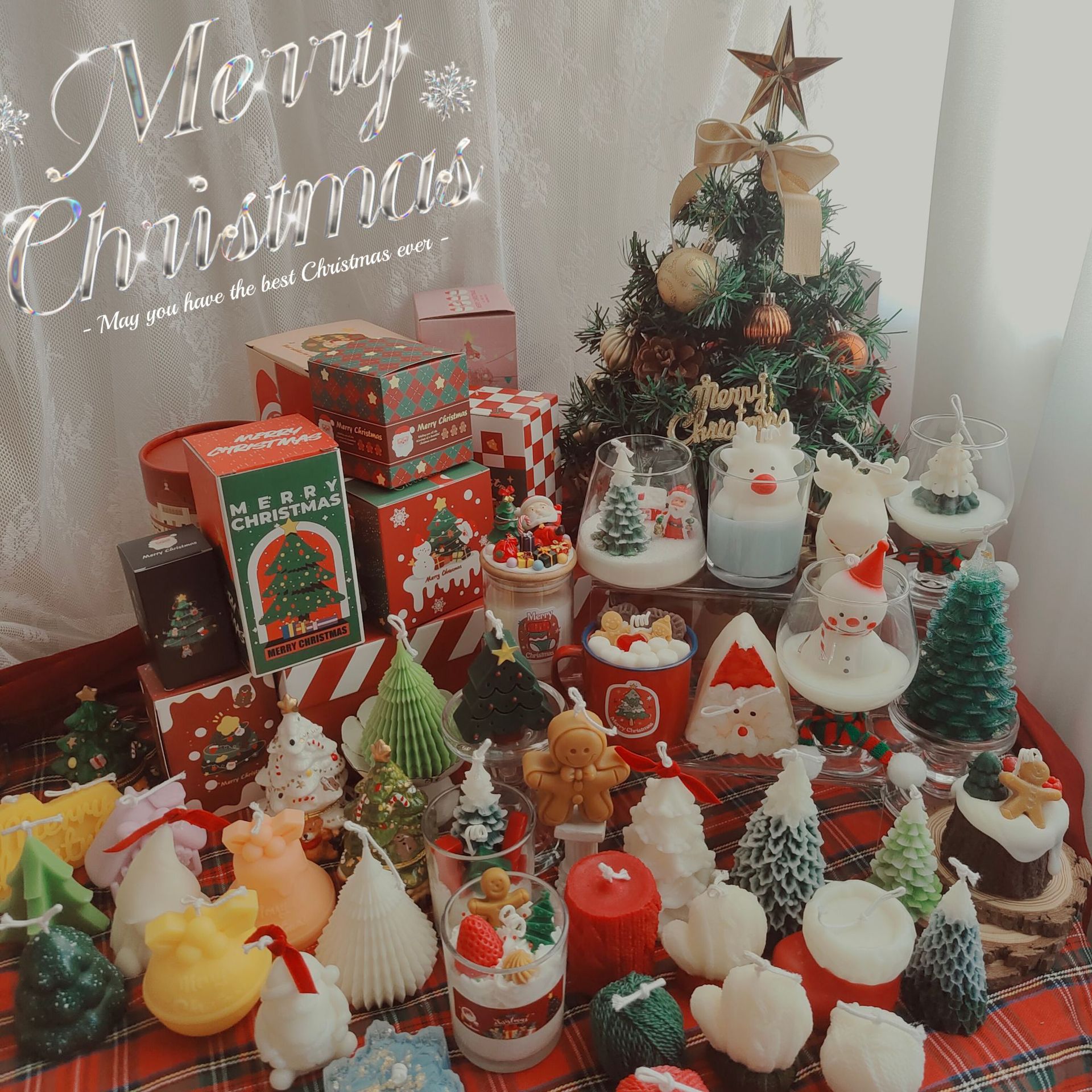 Christmas candles, New Year gifts, souvenirs, cross-border wholesale aromatherapy Christmas trees, Santa Claus scenes, decorative ornaments