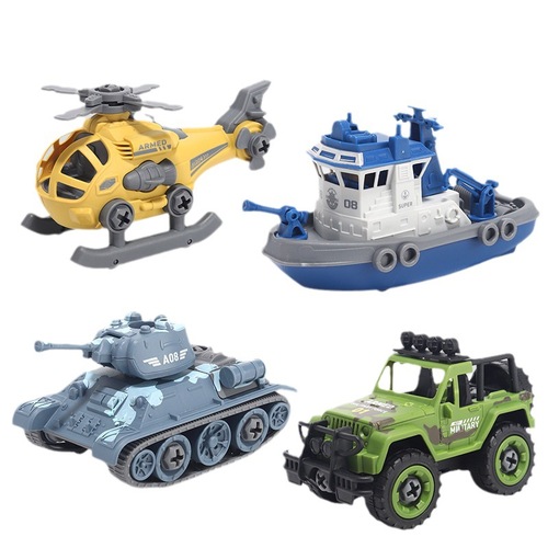 Bulk DIY Assembly Disassembly Construction Truck Removable Assembly Car Screw Police Set Children's Toy