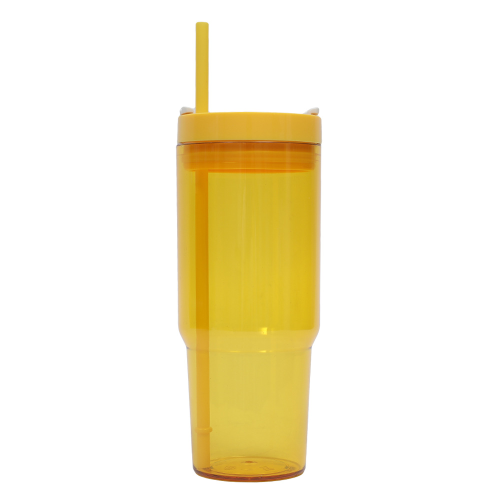 Taza de coche de comercio exterior transfronteriza de 40oz Taza de plástico gigante Juego de tres piezas con pajita Taza de agua de gran capacidad y alto valor