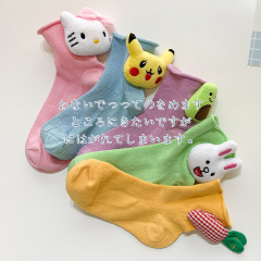 童襪網眼春夏季女寶寶公仔兒童襪 日系玩偶女童透氣中筒襪批發