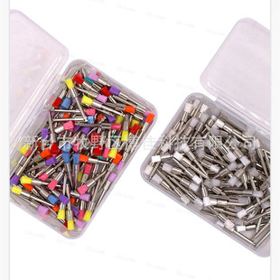 Dental polishing brush flat color disposable polishing brush transparent grinding head can be high temperature disinfection 100 a box