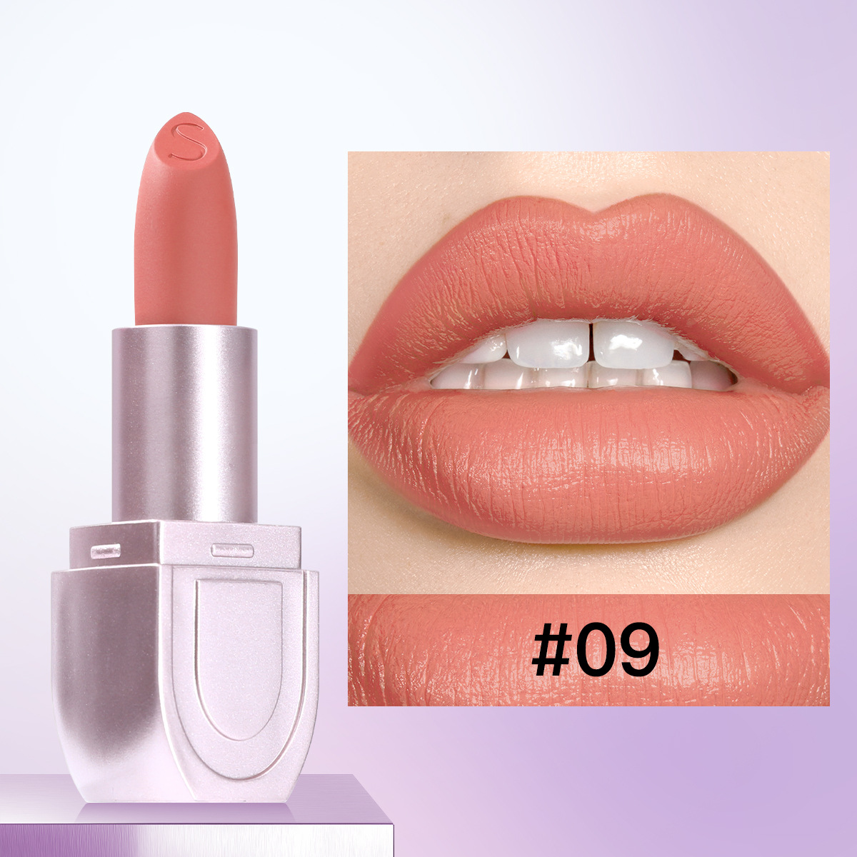 SAS Europa y los Estados Unidos transfronterizos impermeable impermeable impermeable taza humectante de goma fluorescente color natural semi-silicona lápiz labial