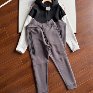25 Joint Knitted suit Jacket Pants Small Label Stitching Contrast Cardigan Hood 748 749 for Men and Women Couple
