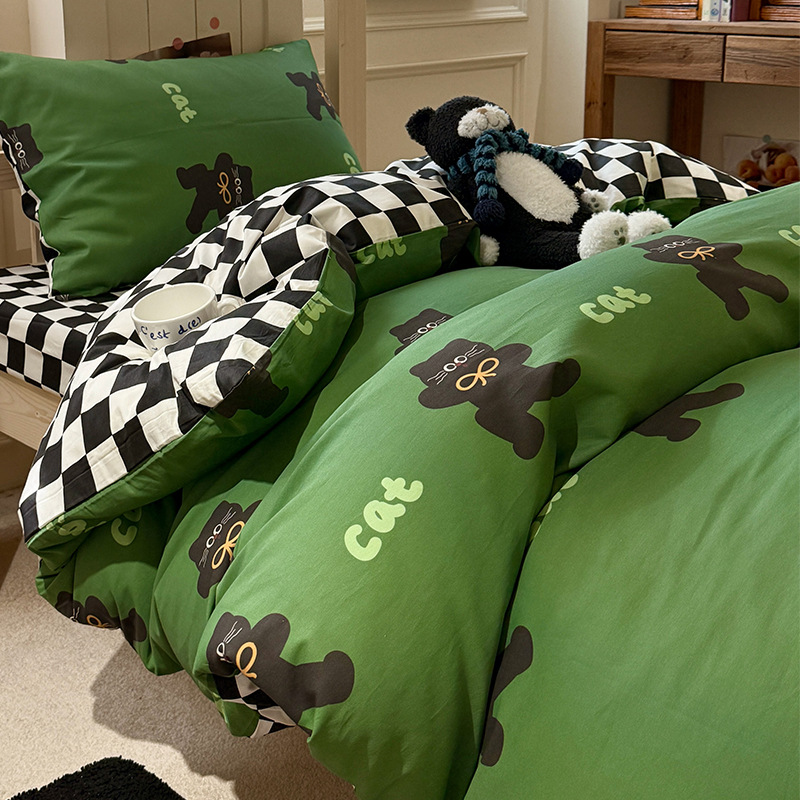 Dormitorio de estudiantes de tres piezas de cama de algodón sábanas de cama de cuatro piezas de cama para estudiantes de secundaria y universidad cama individual para niños