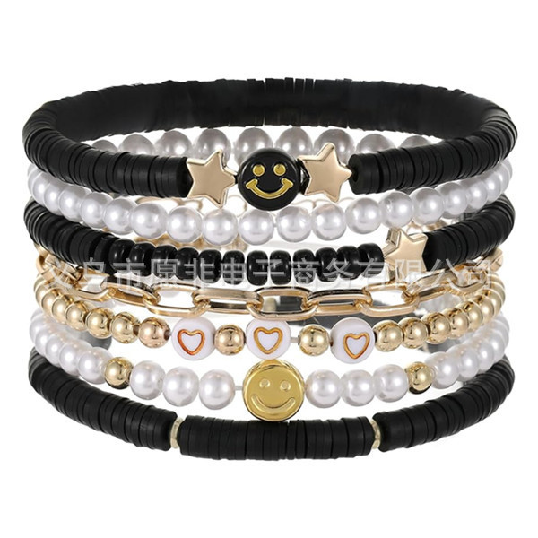 Surfing Bracelet Women's Girl Bohemian Stackable Wear Layered Friendship Bracelet Shell Evil Eye Disc Beaded