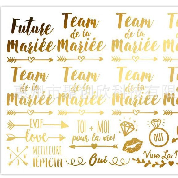 Cross-Border Hot Selling Retro Hot Stamping Decorative Small Flower English Letters Christmas Carnival Party Material Tattoo Stickers Colorful