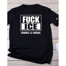 【欧码棉T】F*ck ICE chinga la Migra Protest Tee黑色基础大众