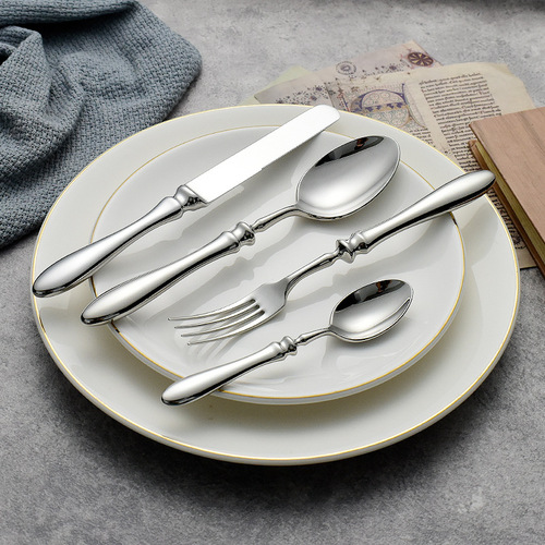 German 304 Fork Retro Stainless Steel Spoon Set Simple Western Knife Fork Spoon Set Steak Knife Dessert Fork