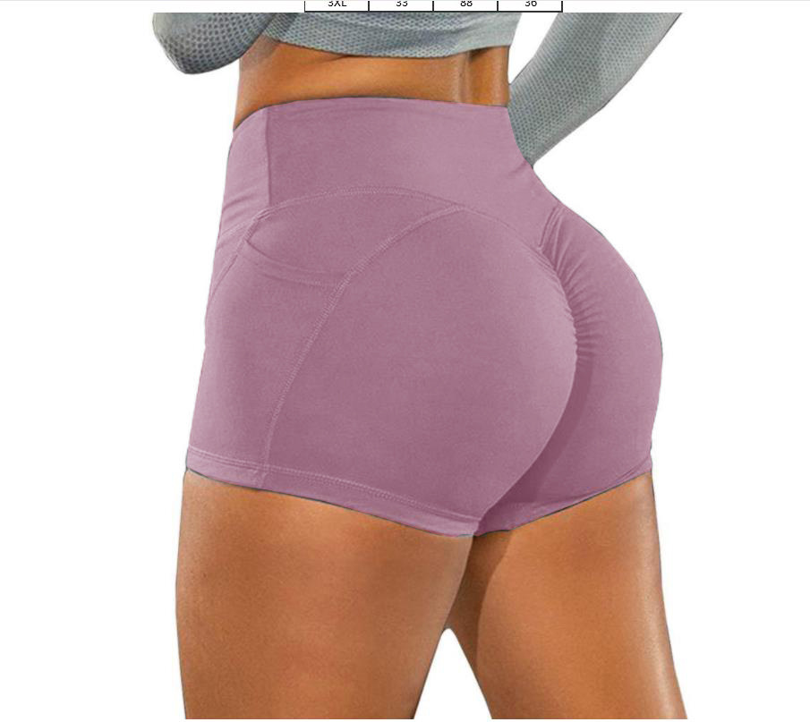 주머니가있는 핑크 요가 바지