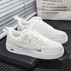 aj エアフォース 1 メンズシューズロートップ反射白と青発光 e スポーツ莆田靴 af1 クリームホワイトボードシューズメンズ