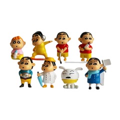 8 pieces of Sports Shin-chan Doll Car Figurines, White Plush Toys, Cake Figurines, Anime Shin-chan Bouquets, Anime Toys
