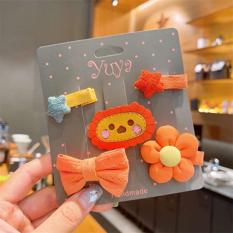 Tela de dibujos animados para niños flor horquilla bebé flequillos clip lateral niñas no lastiman el pelo tocado Internet celebridad 2022 Shixi