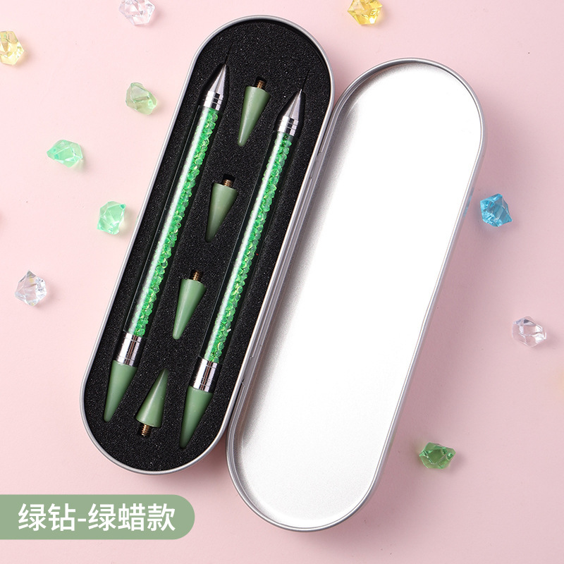Nail art point drill crayon suit double-purpose nail jewelry sticky drill set drill point crayon wax head comes with viscosity
