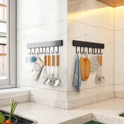 Punch holes kitchen Hook rack Wall Wall hanging wall Suspender Shelf Kitchenware pylons Spoon Shovel Storage rack