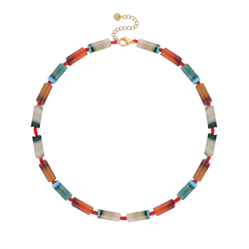 Fashion Geometric Agate Beaded Womenu0027S Necklace 1 Piece