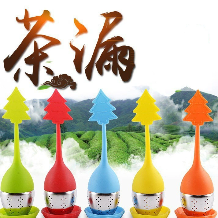 Оптовая Рождественская елка Силиконовое ситечко для чая творческий чайный шарик из нержавеющей стали фильтр для чая чайник фильтр для чая