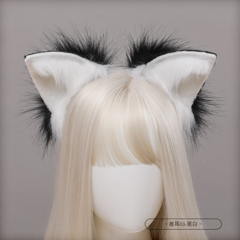 かわいい擬似獣耳漫展パーティーのファッションアクセサリーの女性の日本の髪飾りの猫の耳のカチューシャ|undefined