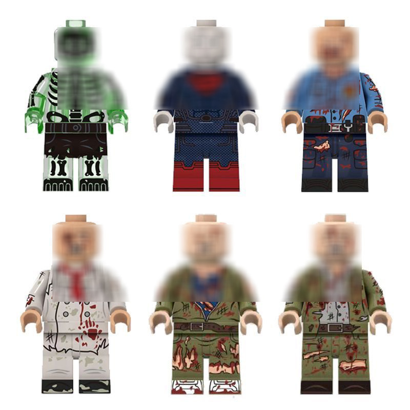 Cross-border Military Zombie Legion Bizaro Superman Luminous Dr. Phosphorus Boy Assembled Building Blocks Double-faced Toy