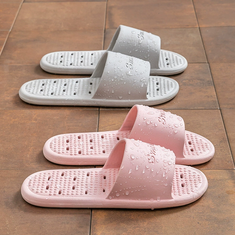 ПВХ противоскользящие тапочки Летняя износостойкая мягкая подошва протекала домашняя гостиница купание пара комнатная ванная комната холодные тапочки