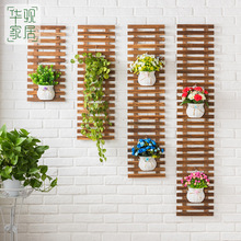 實木牆上花架歐式陽台客廳壁掛牆植物架懸掛式綠蘿牆壁吊蘭花盆架