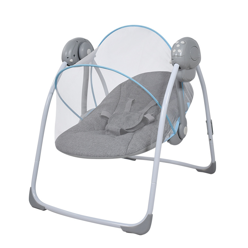 Silla mecedora para bebés – con mosquitero, artefacto calmante, venta directa de fábrica 2025