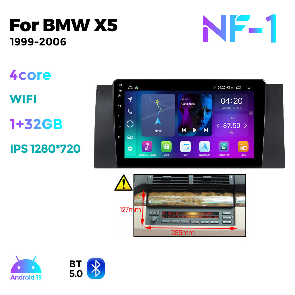 Aplicable a BMW E39 al sistema Android Carplay que invierte la pantalla de navegación multimedia del coche de Bluetooth