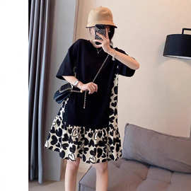 大码女装连衣裙夏季大码爱心连衣裙夏季新款韩版款式碎花连衣裙子